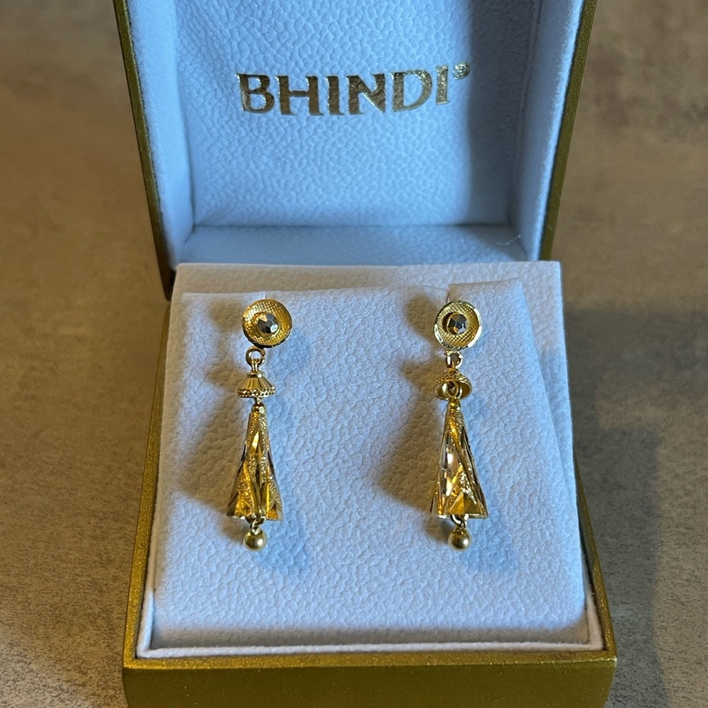 Bhindi Gold Drop Earrings